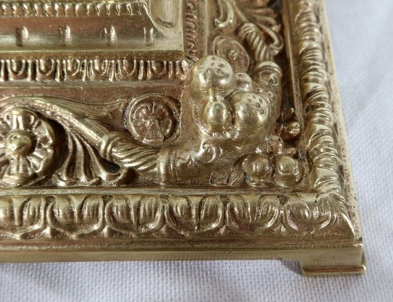 photo for sale Inkwell In Gilded Bronze, In The Renaissance Style   Late 19th Century