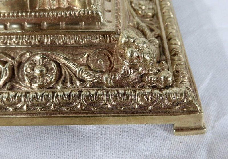 photo vintage Inkwell In Gilded Bronze, In The Renaissance Style   Late 19th Century
