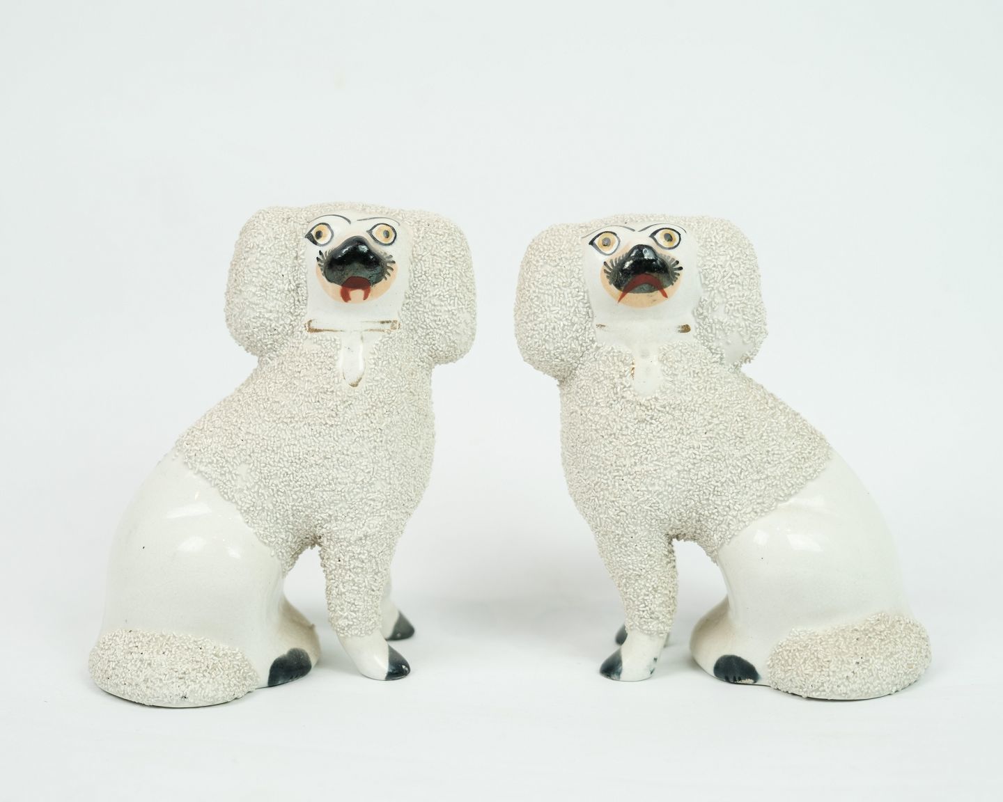 Shaffordshire Dogs, Better Known As Faience Dogs In Faience From Around The 1920s.
