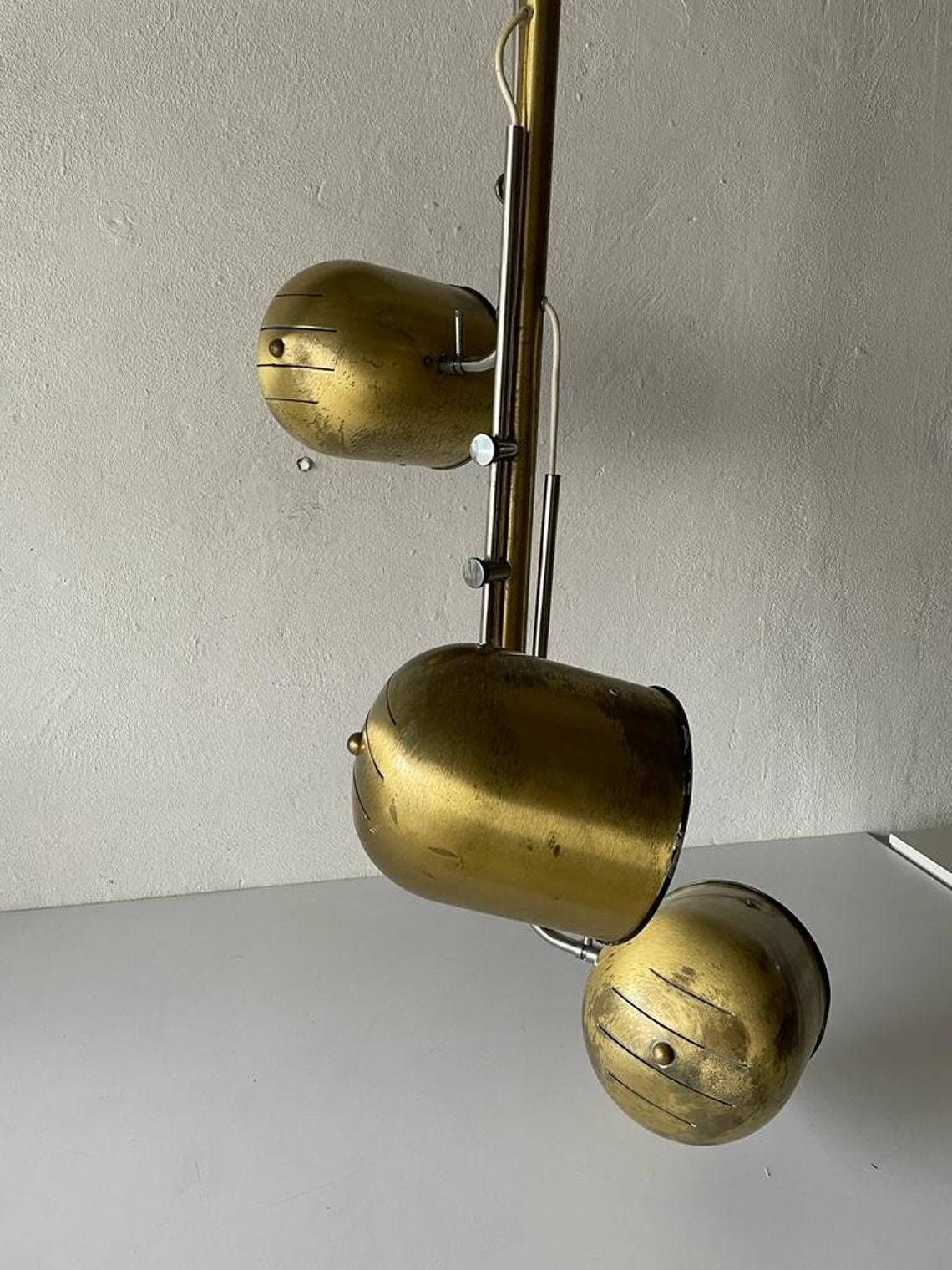 Italian Triple Shade Spot Ceiling Lamp, 1970s, Italy photo Lighting