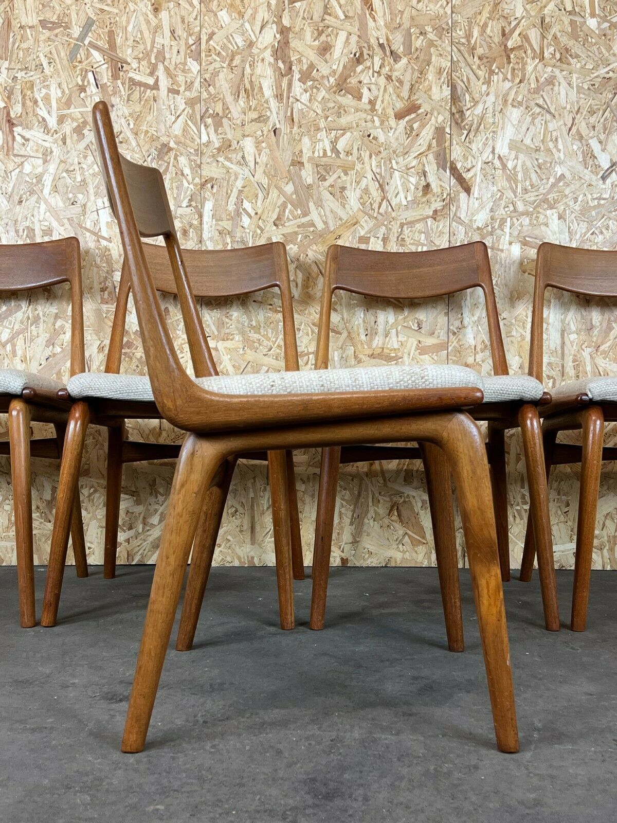 photo for sale 5x Boomerang Dining Chairs Alfred Christensen Slagelse Møbelværk Teak 60s 70s