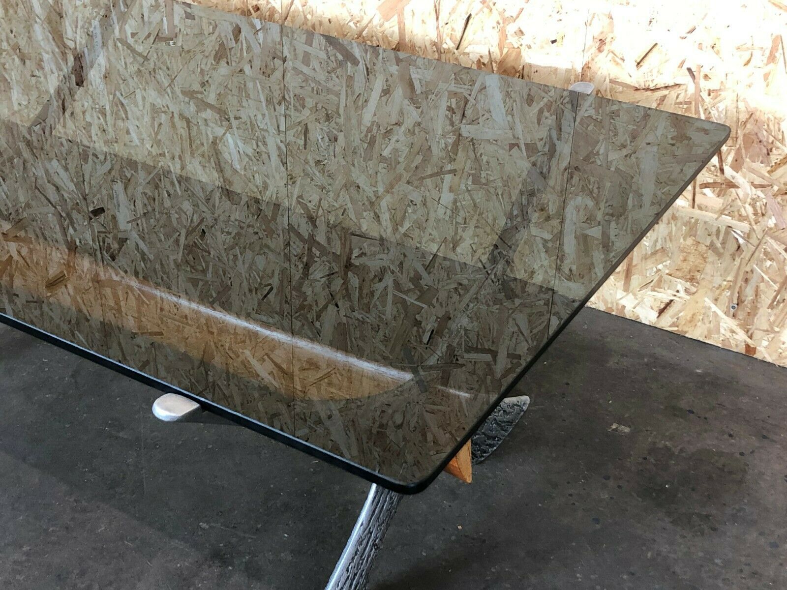 Coffee Table Coffee Table Glass Top Metal Teak 60s 70s photo vinterior