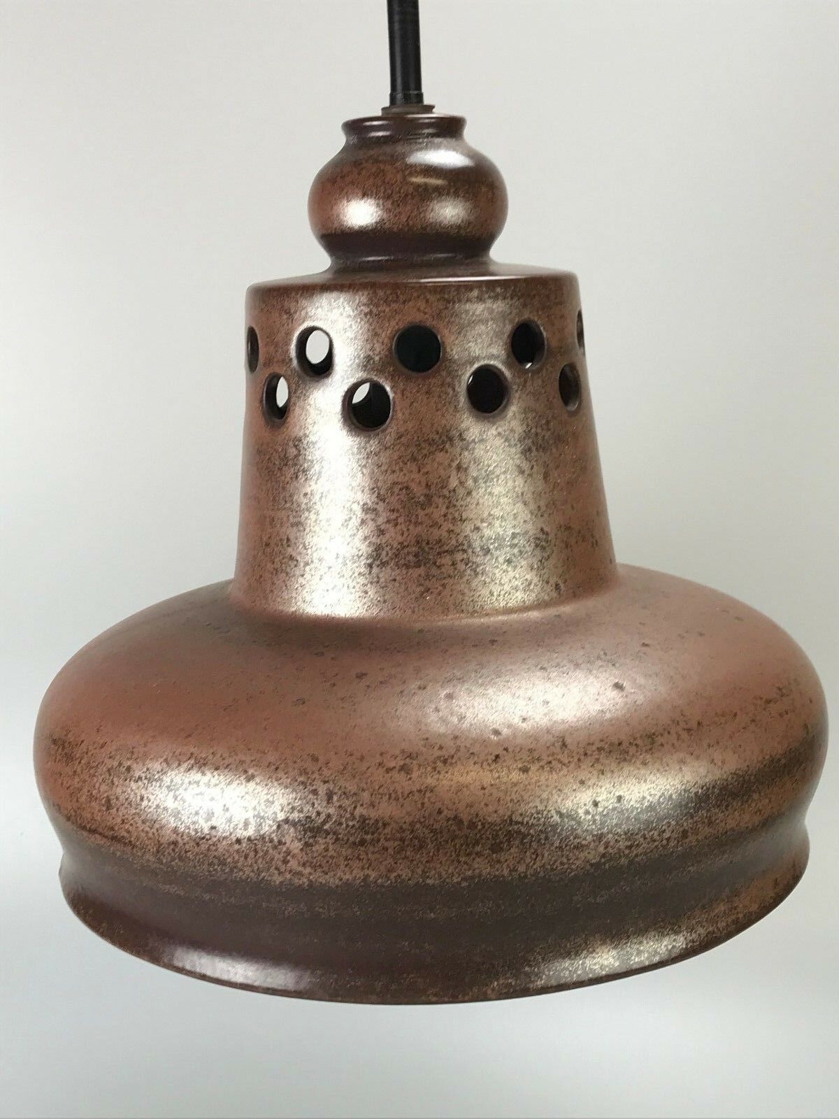 60s 70s Lamp Light Ceiling Lamp Ceramic Mid Century Space Age Brown photo for sale