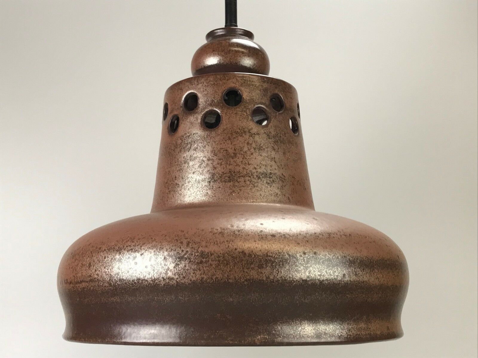 60s 70s Lamp Light Ceiling Lamp Ceramic Mid Century Space Age Brown photo Lighting