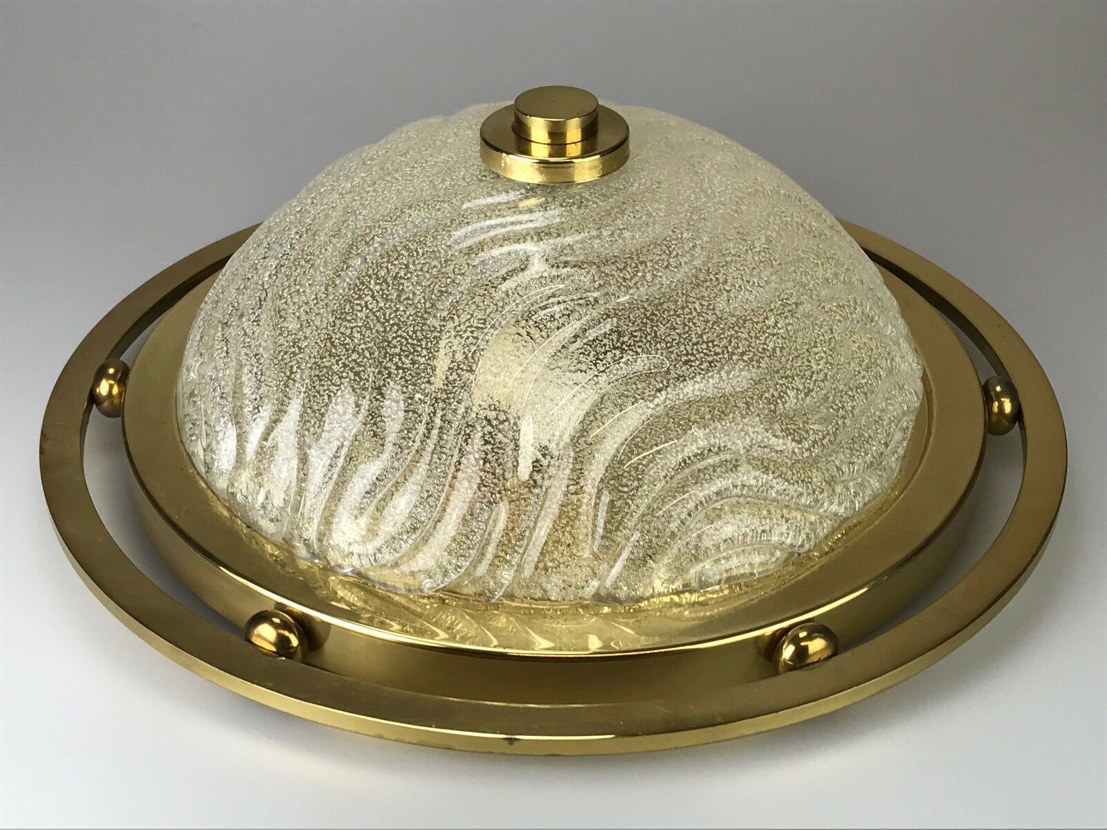 60s 70s Lamp Luminaire Plafoniere Flush Mount Ice Glass Space Age Design photo furniture