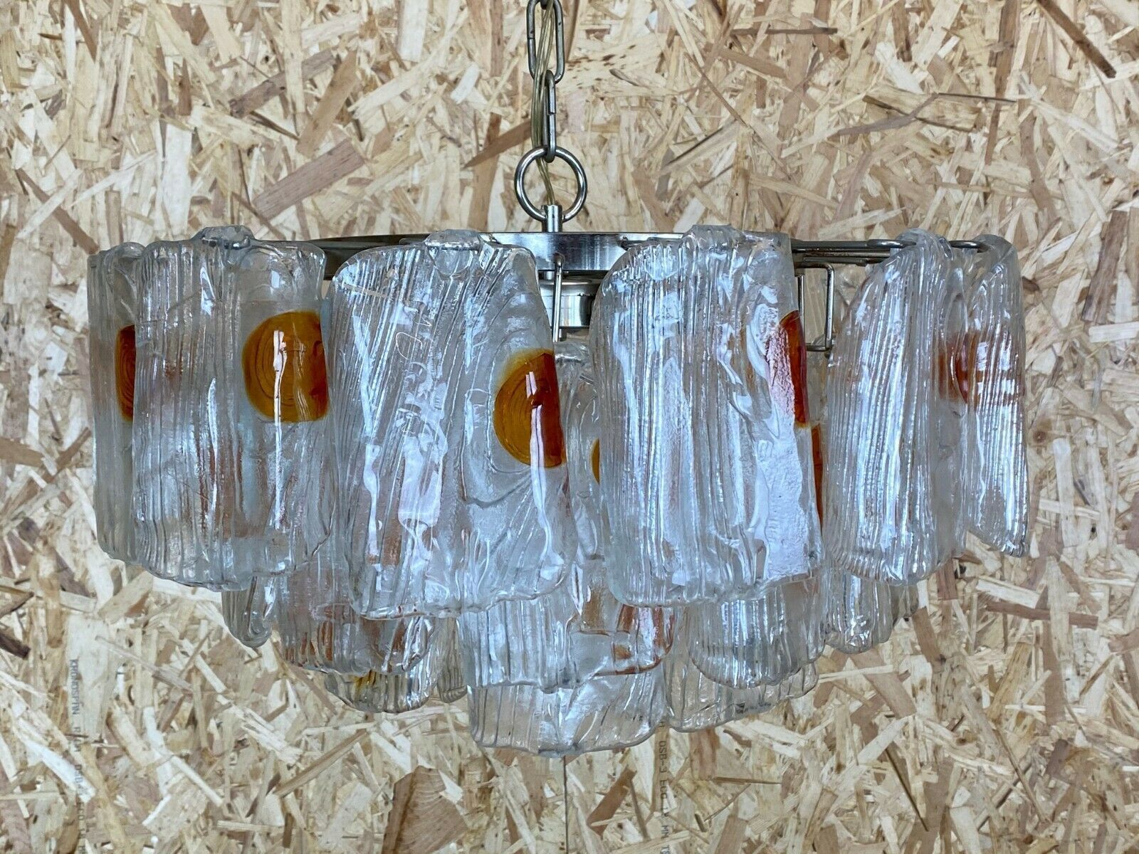 Xl 60s 70s Murano Glass Chrome Chandelier Chandelier Glass Space Age 60s photo buy