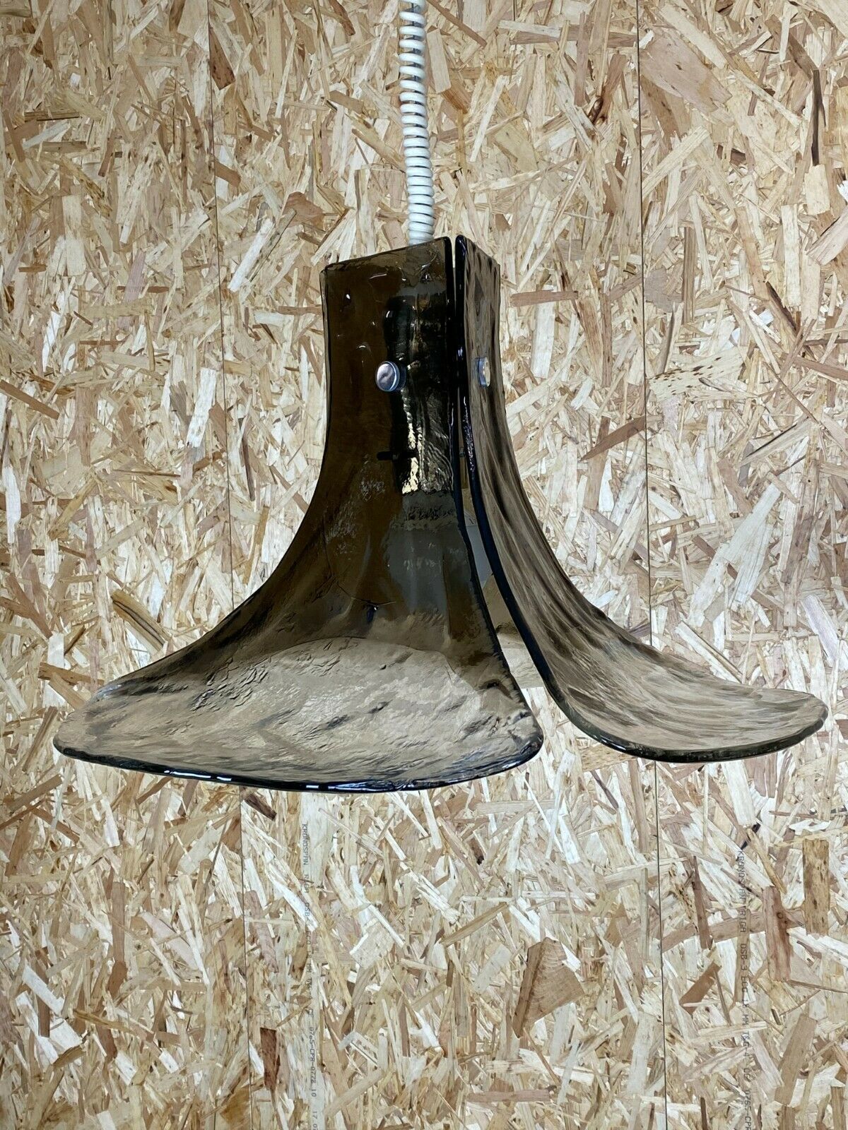 60s 70s Lamp Light Hanging Lamp Kalmar Franken Kg Tulip Glass photo for sale