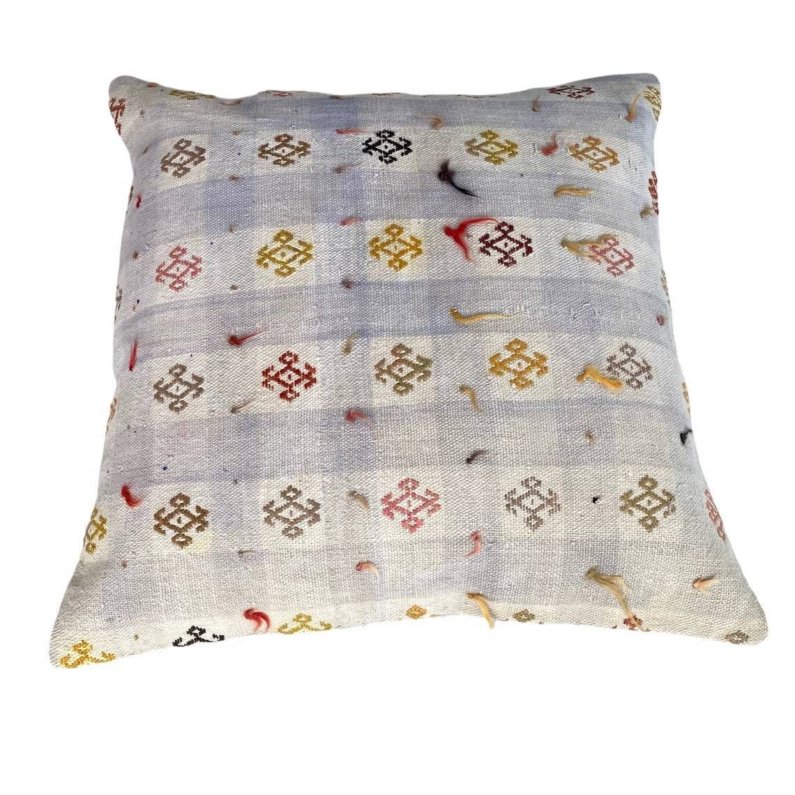 Kilim Pillow 60 X 60 Cm Tapis Kelim Kilim Pillow Cover Vintage Meditation Bench Kelim Teppich Boho Kilim Cushion Kilim Sofa Turkish Pillow photo vintage