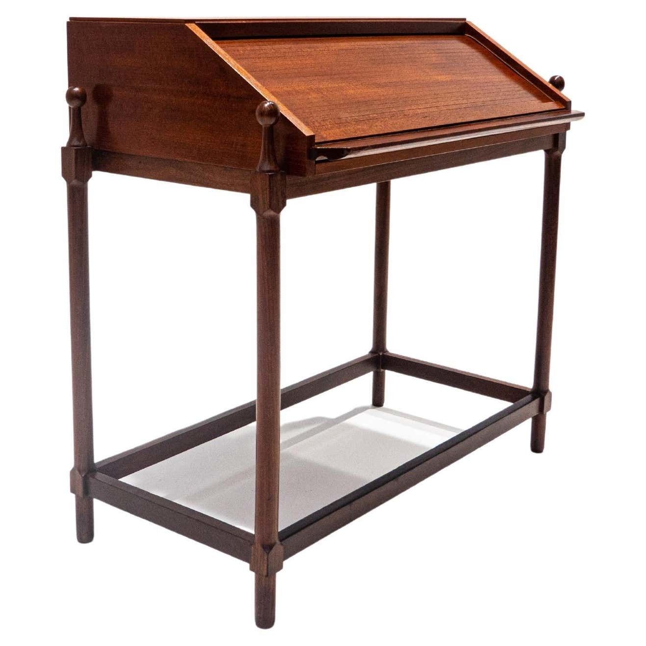 Mid Century Modern Wooden Writing Desk By Fratelli Proserpio, Italy, 1960s