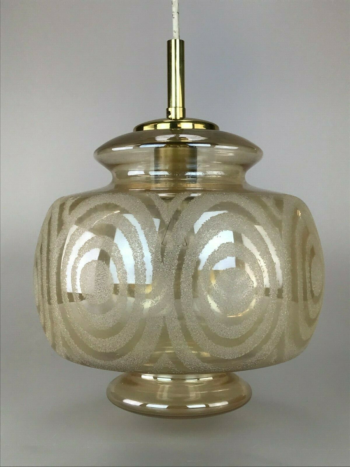 60s 70s Lamp Hanging Lamp Ball Lamp Bubble Brass Glass Space Age Design