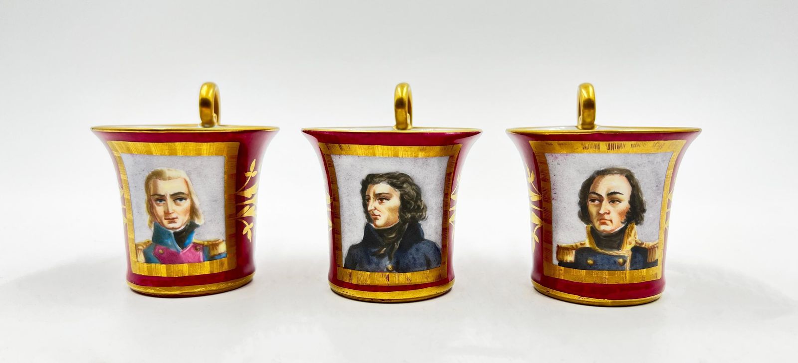 photo buy 19th Century Paris Porcelain Tea Set Featuring Napoleonic Portraits