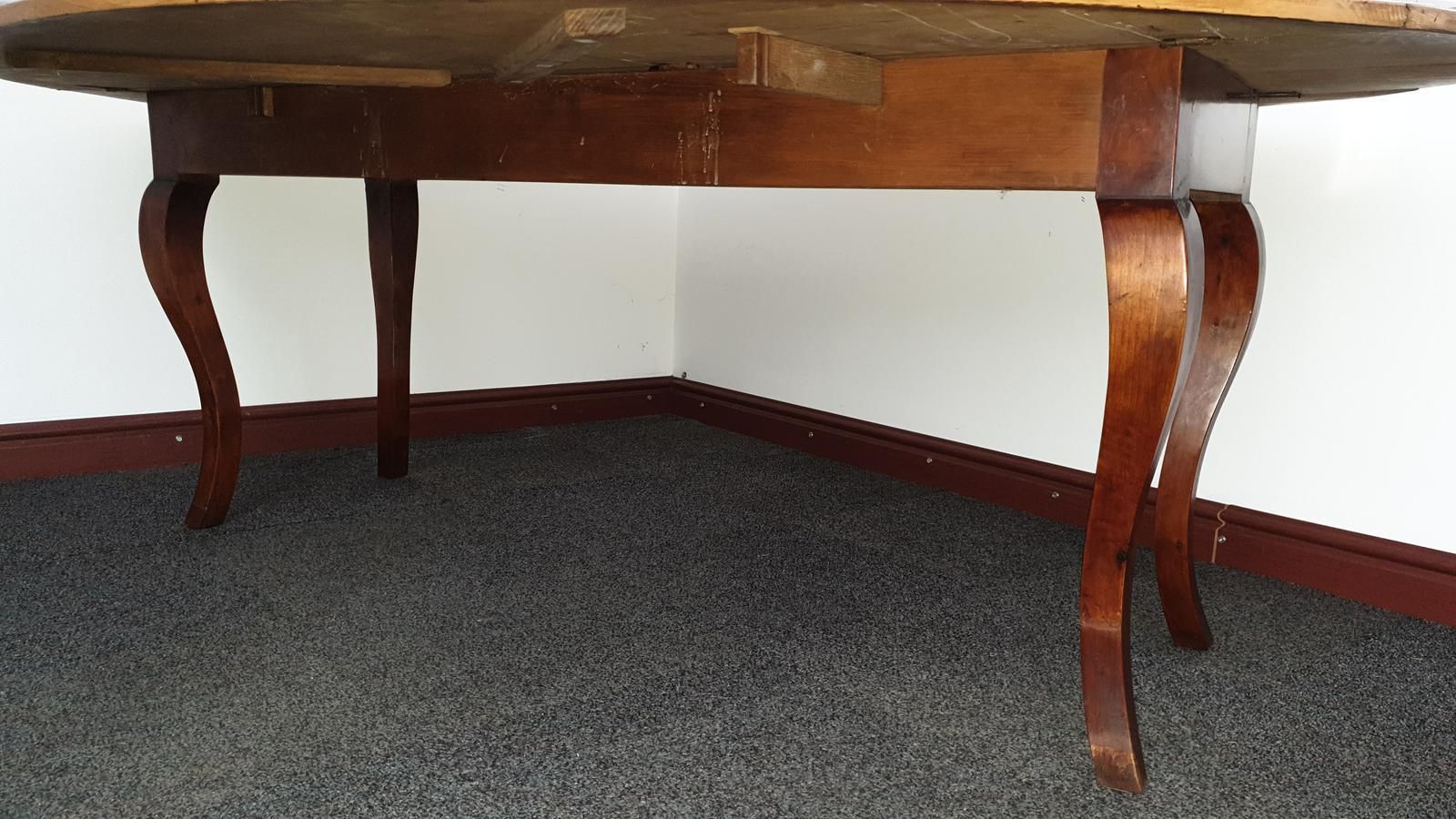 Large French Fruitwood & Pine Farmhouse Kitchen Table photo Furniture