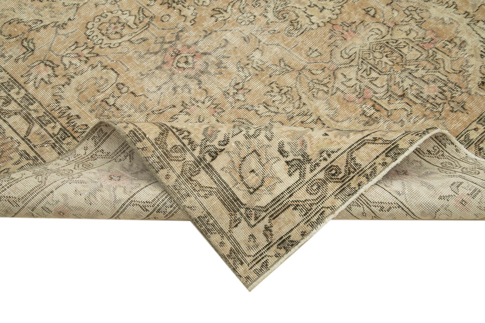 Turkish Handmade 1980s 208 Cm X 283 Cm Beige Wool Vintage Rug photo vinterior