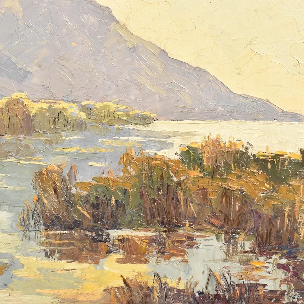 Landscape Oil Painting, Art Deco, Early 20th Century. (Qp 383) photo for sale