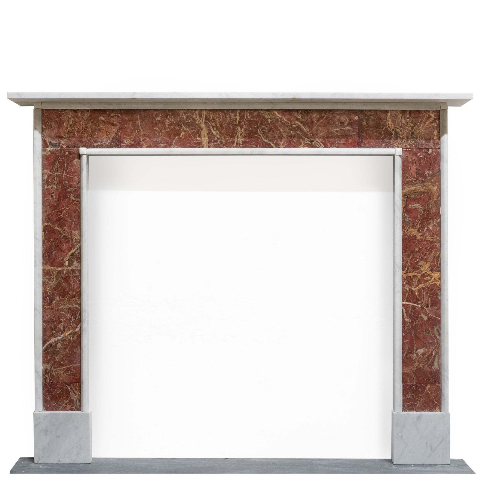 Regency Style Carrara And Rouge Marble Fireplace Surround