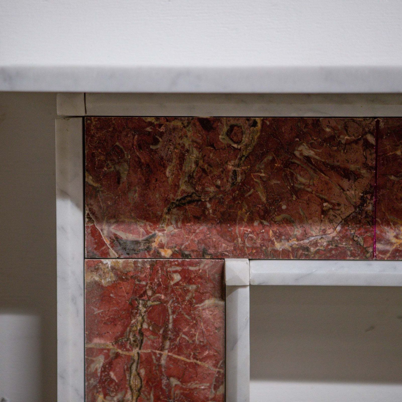 Regency Style Carrara And Rouge Marble Fireplace Surround photo 1800.0