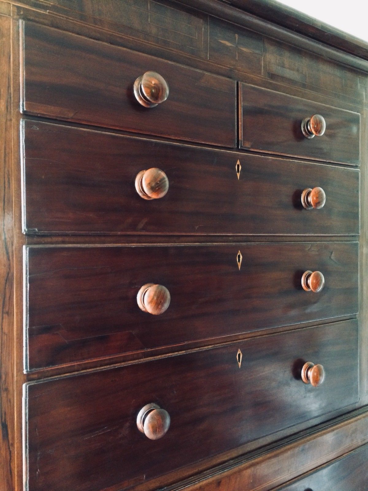 Furniture Huge Antique Early Victorian Chest On Chest Tallboy Chest Of Drawers Mahogany photo