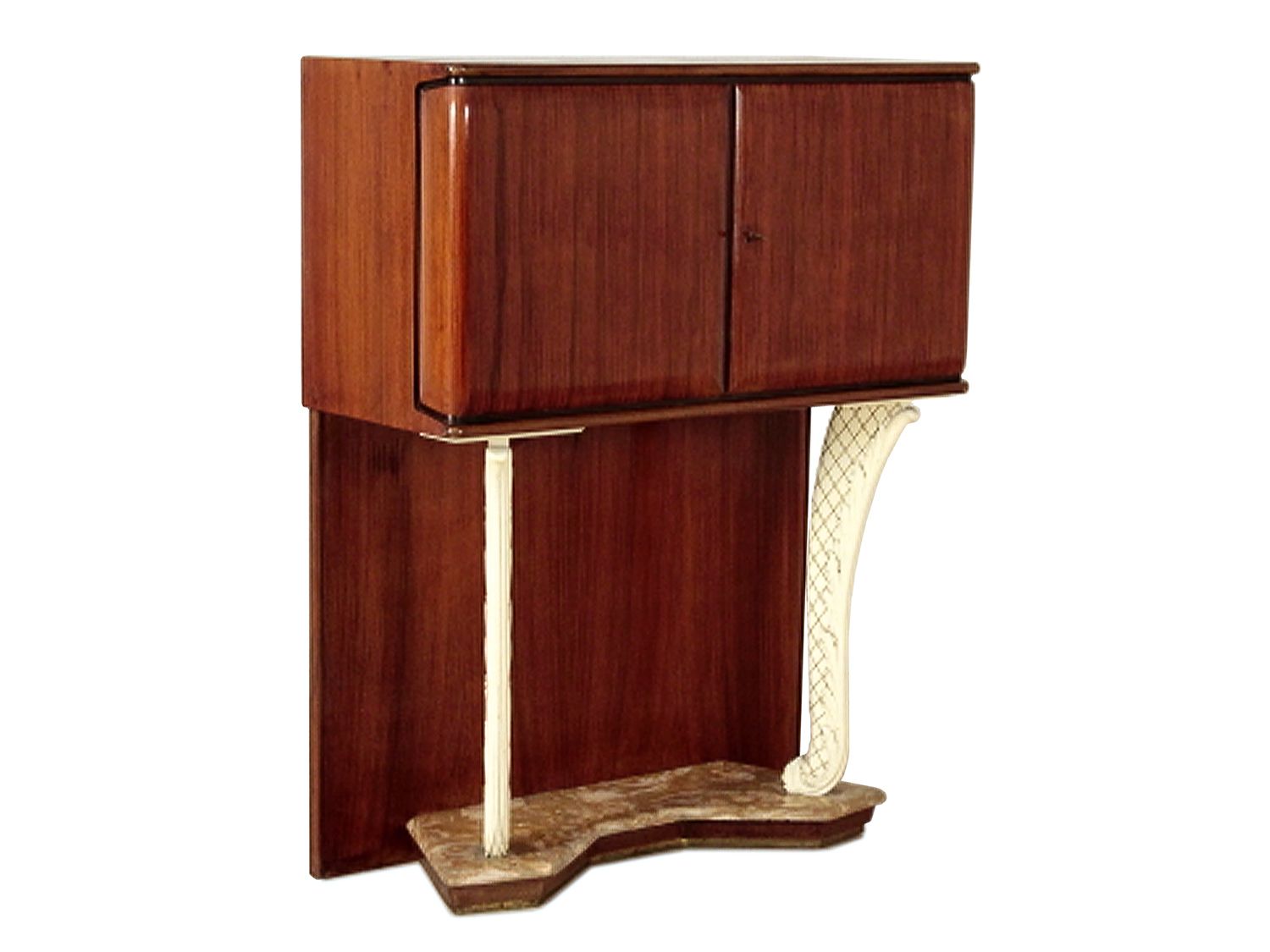 Italian Midcentury Teakwood Bar Cabinet In The Style Of Dassi, 1950s