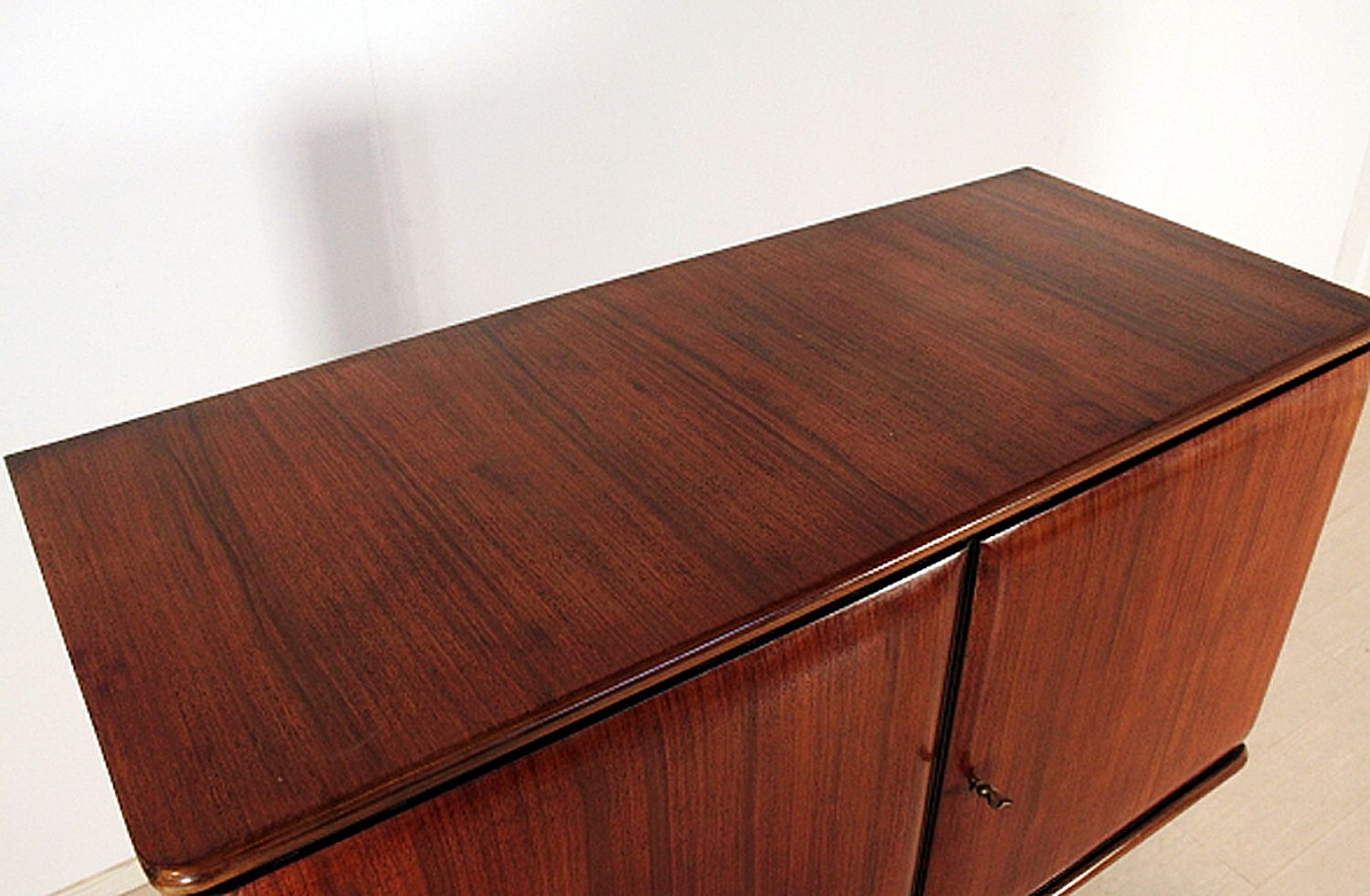Furniture Italian Midcentury Teakwood Bar Cabinet In The Style Of Dassi, 1950s photo