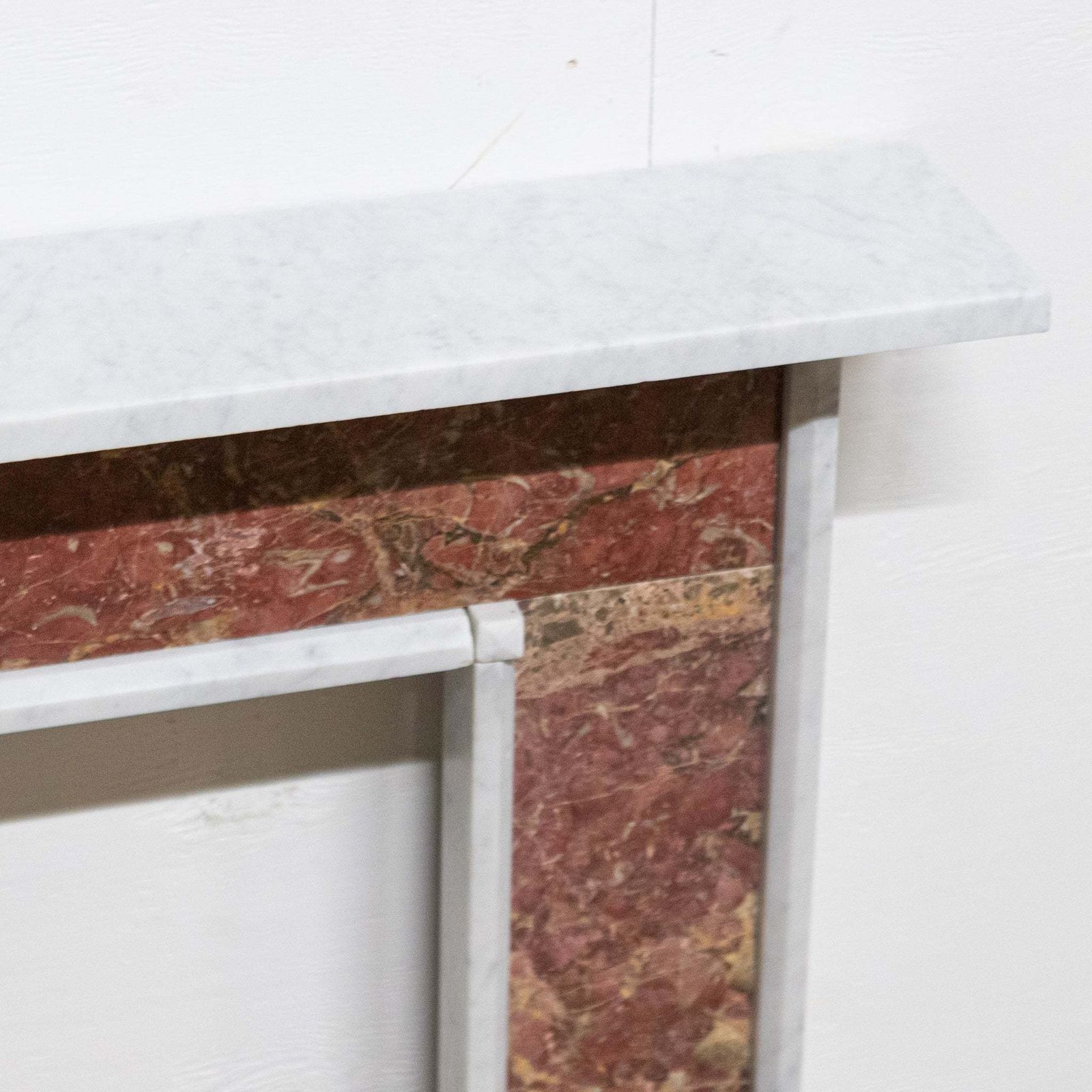 Regency Style Carrara & Rouge Marble Fireplace Surround photo Home Fixtures