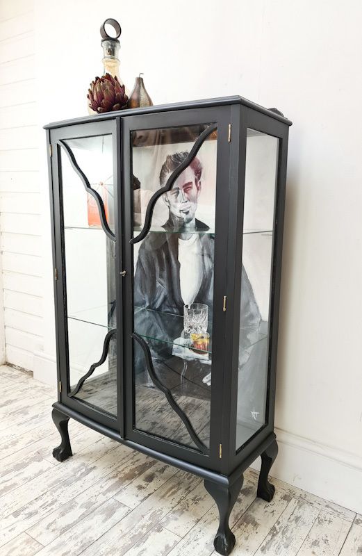 Vintage Black Cocktail Cabinet, James Martin Original Artwork photo furniture