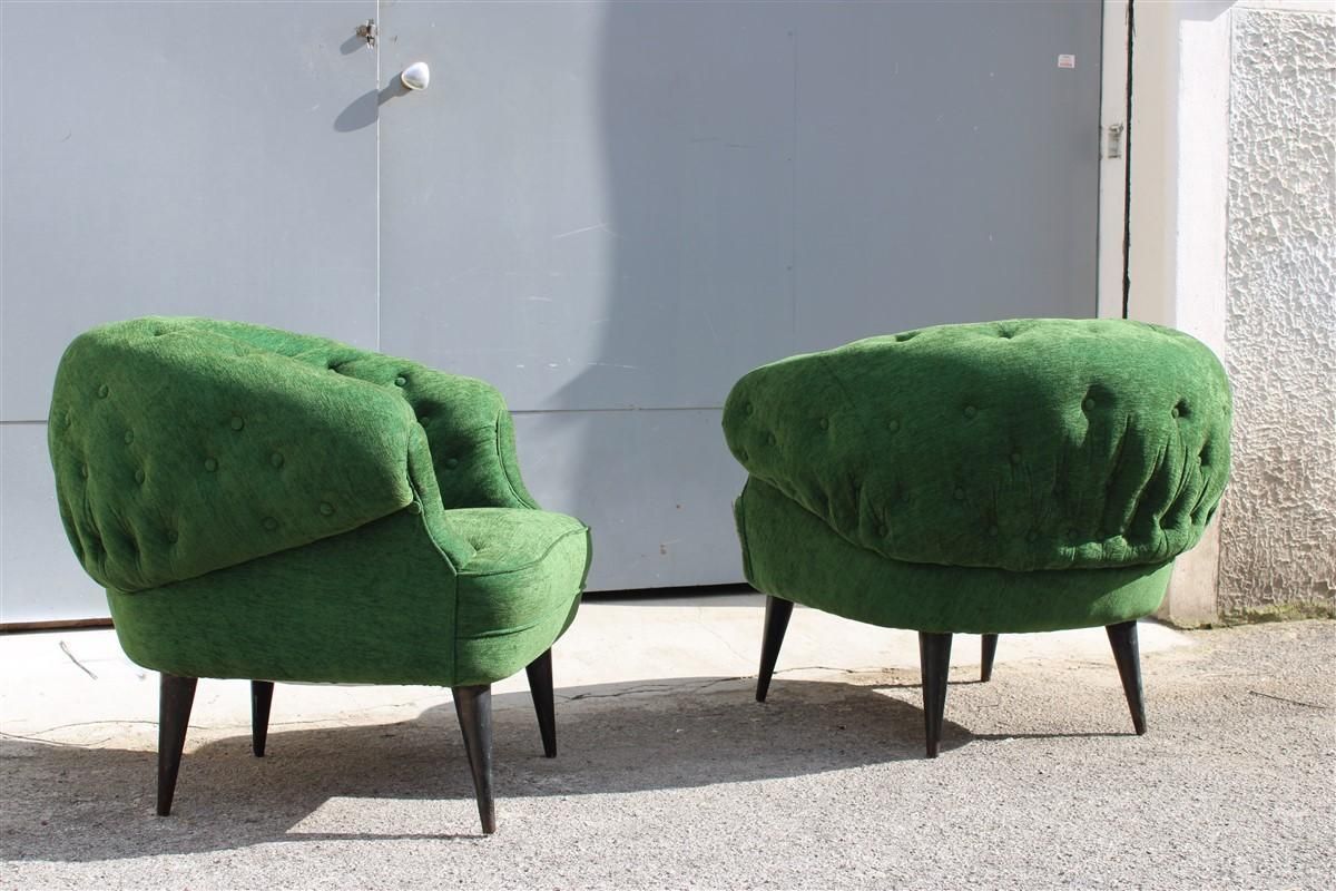 Pair Of Armchairs Guglielmo Ulrich Green Velvet Italian Design photo furniture