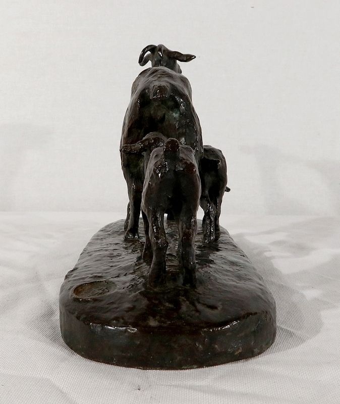 Bronze "Goat And Its Kids" By A.Bitter, 1st Part Of The 20th Century photo vinterior