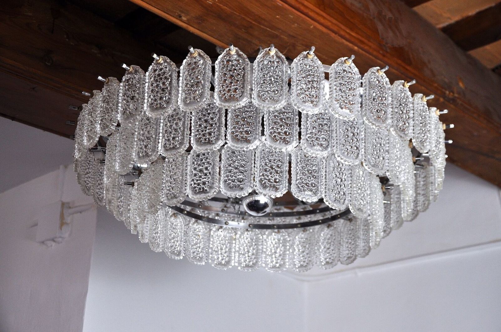 Kinkeldey Chandelier 3 Levels Crystals Germany 1970 photo for sale