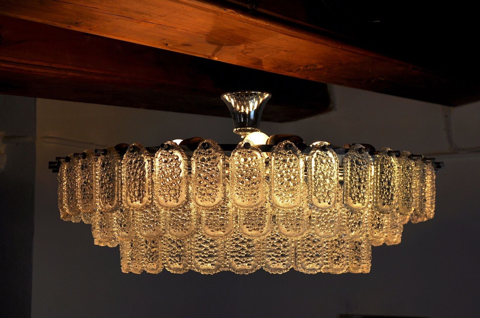 Kinkeldey Chandelier 3 Levels Crystals Germany 1970 photo vinterior