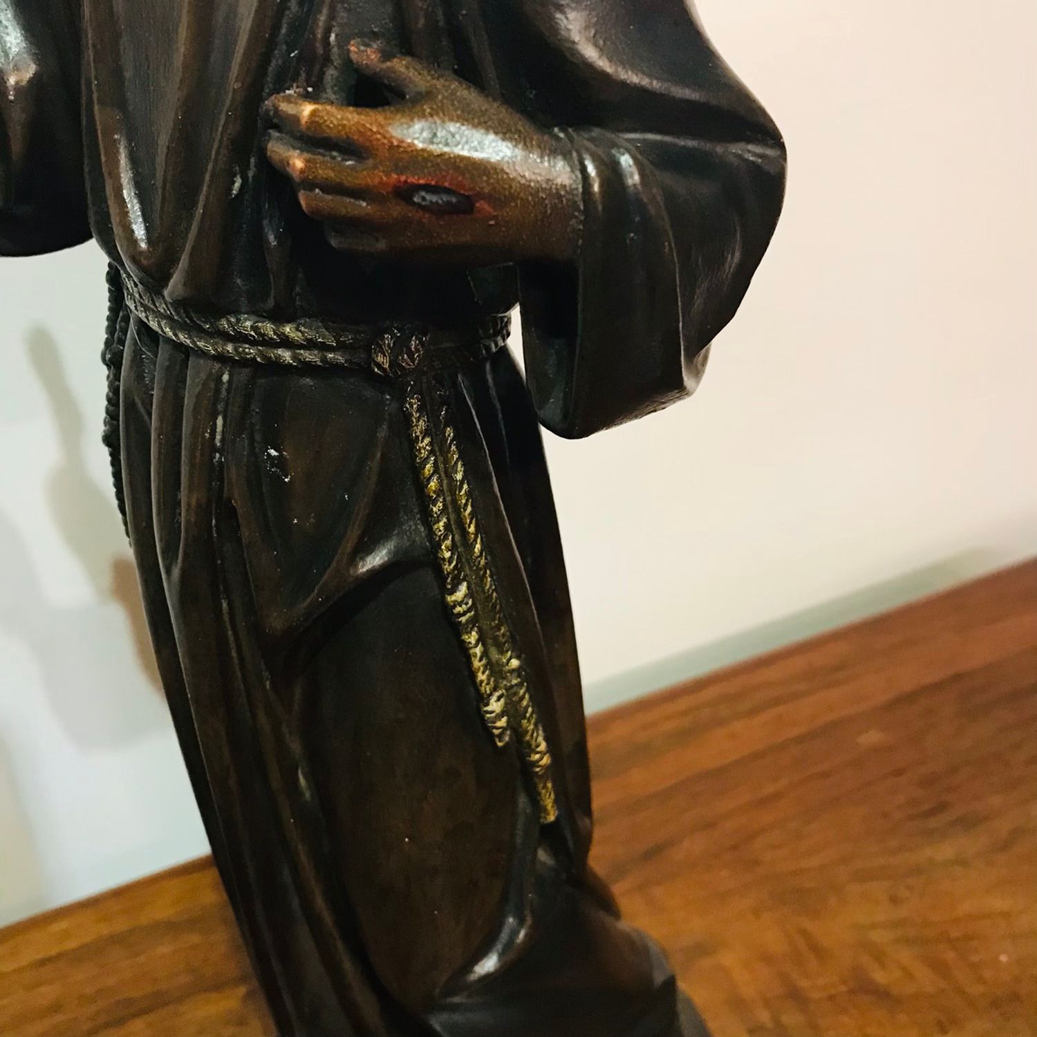 photo furniture St. Francis Of Assisi Wood And Plaster Statue, Early 20th C.