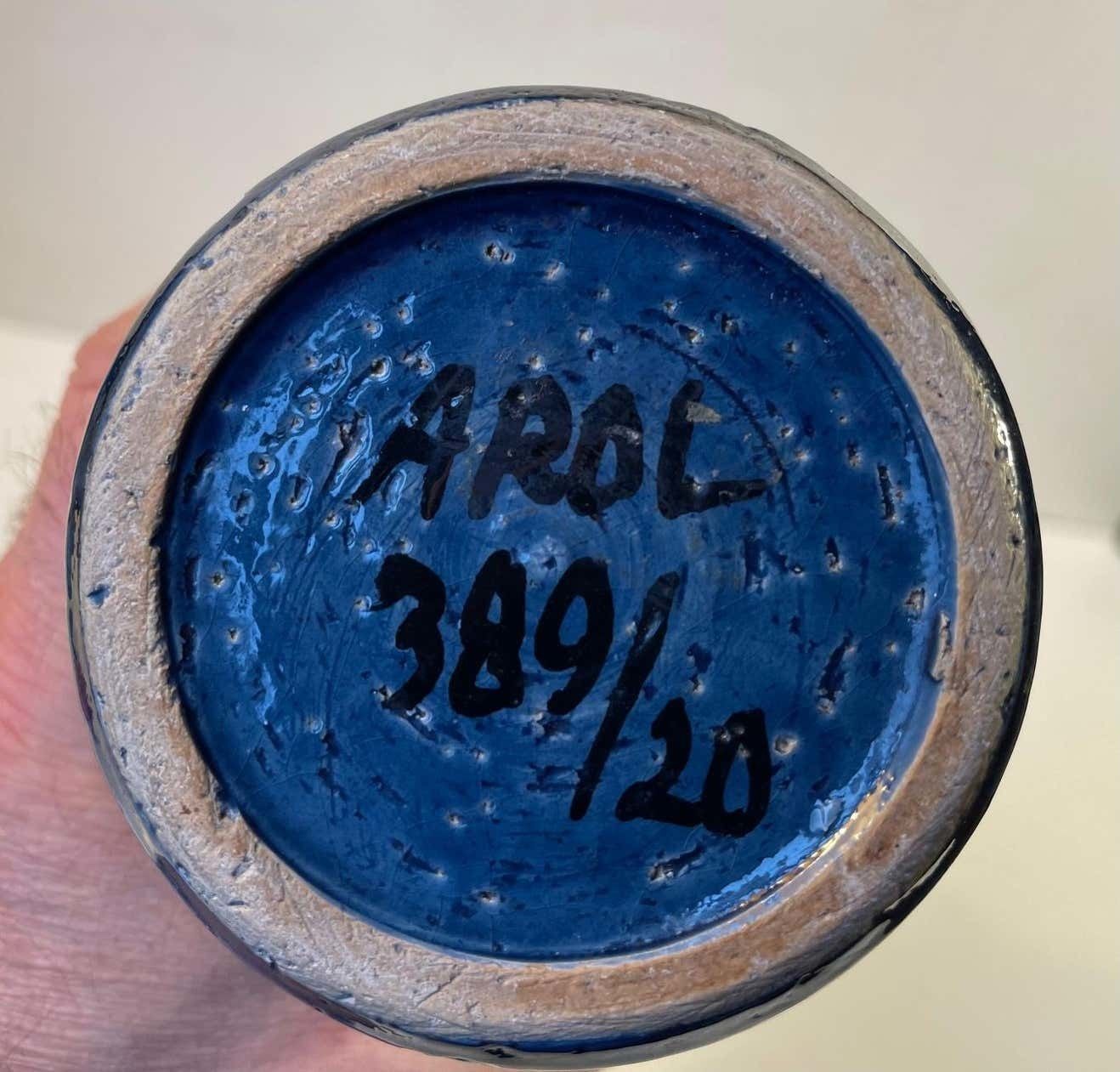 photo buy Italian Stoneware Vase In Blue And Purple Glaze From Bitossi, 1960s