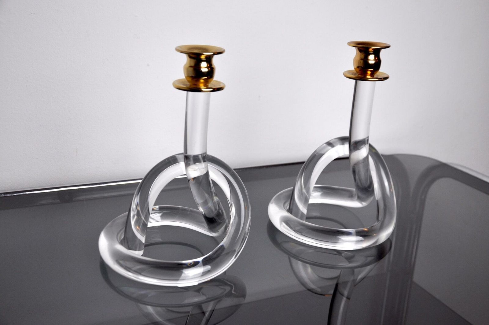 Pair Of Candle Holder Dorothy Thorpe, Lucite, 1970 photo for sale