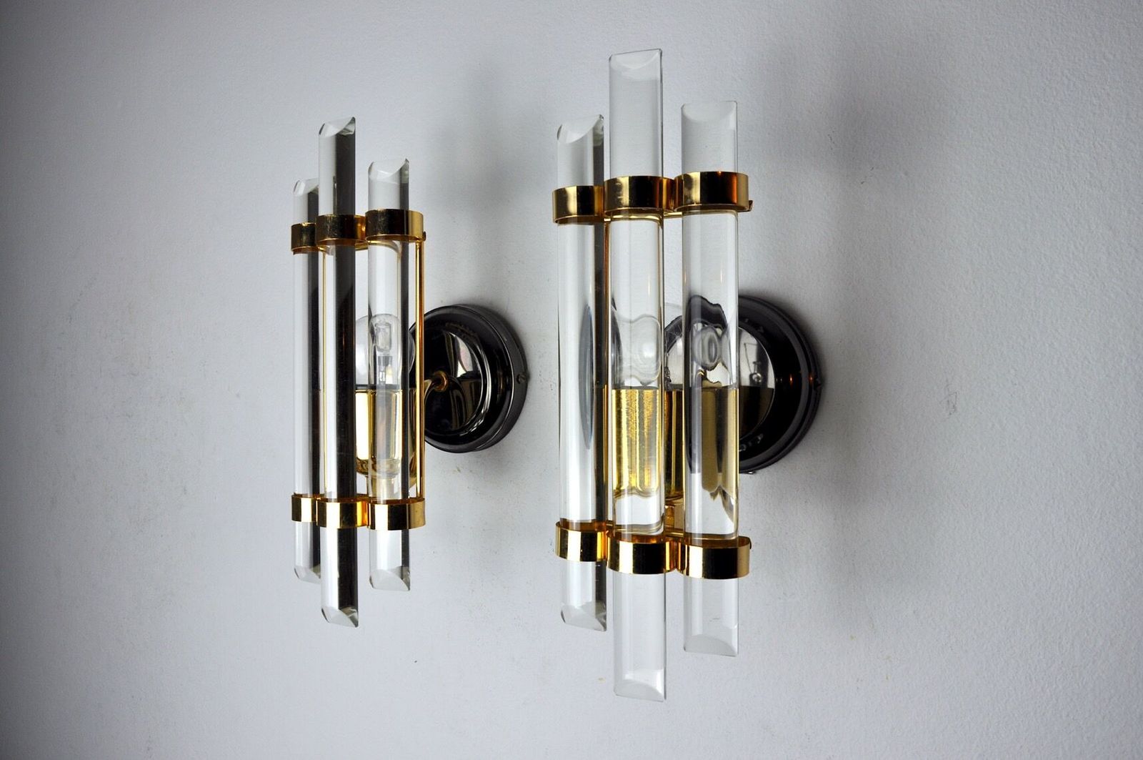 Pair Of Venini Wall Lamps In Talie Glass 1970 photo for sale