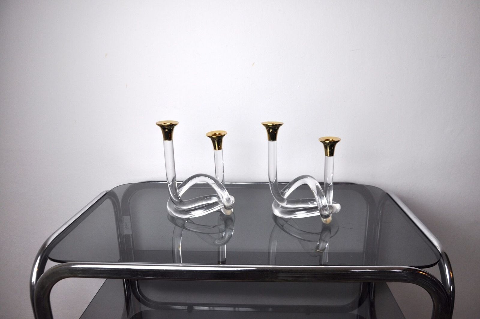 Pair Of Candle Holders Dorothy Thorpe, Lucite, 1970 photo furniture