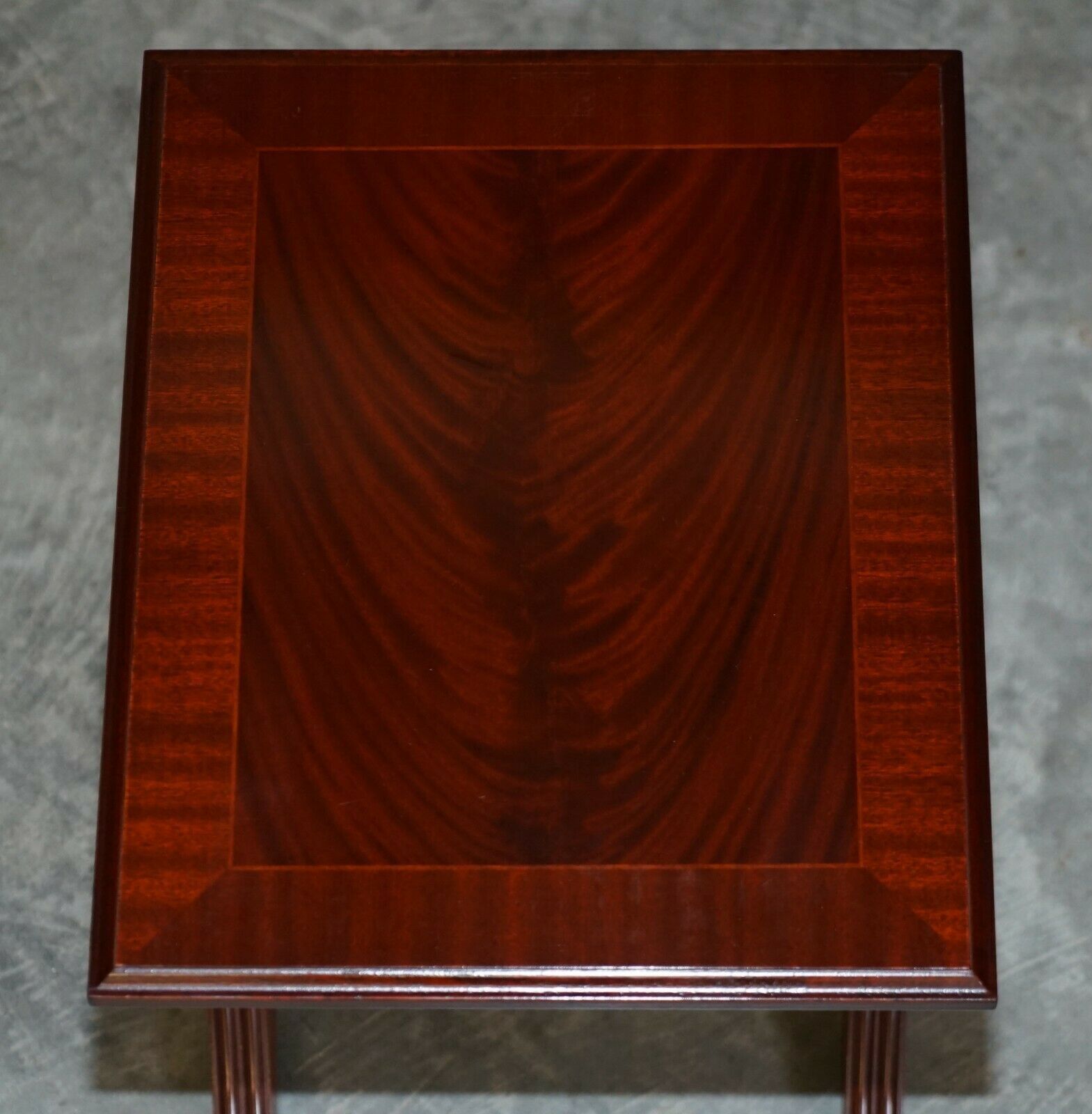 950.0 Vintage Nest Of Lions Hairy Paw Feet Flamed Mahogany Side End Lamp Wine Tables photo