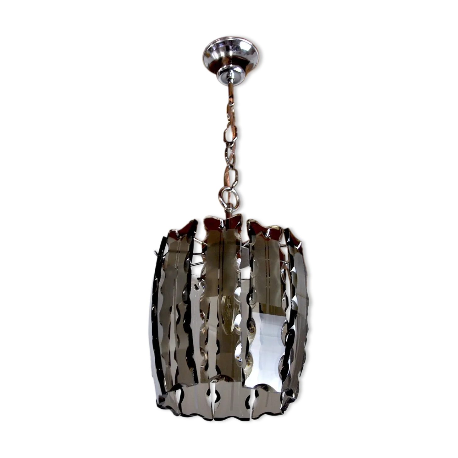 Black Veca Chandelier In Murano Glass Italy 1970