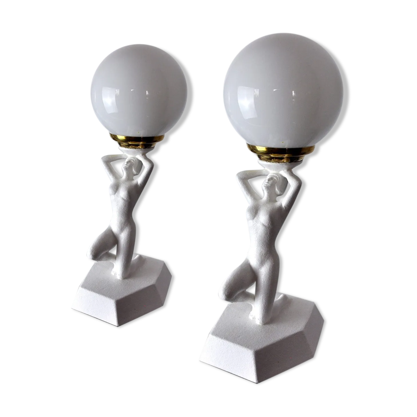 Pair Of Lamps "Woman With The Ball" By Onices Eth 1980