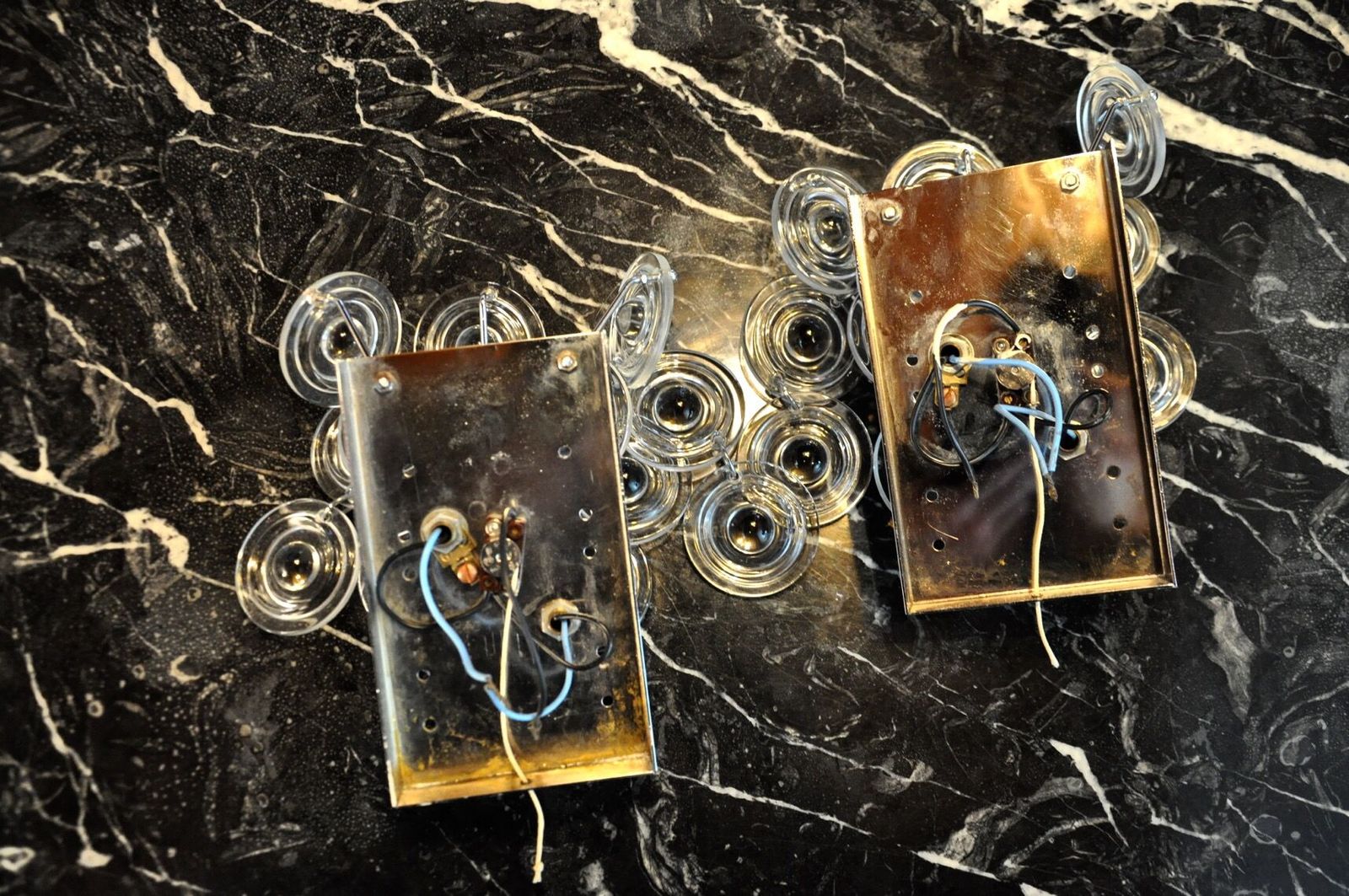 Pair Of Oscar Torlasco Sconces, Murano Glass, Italy, 1970 photo Lighting