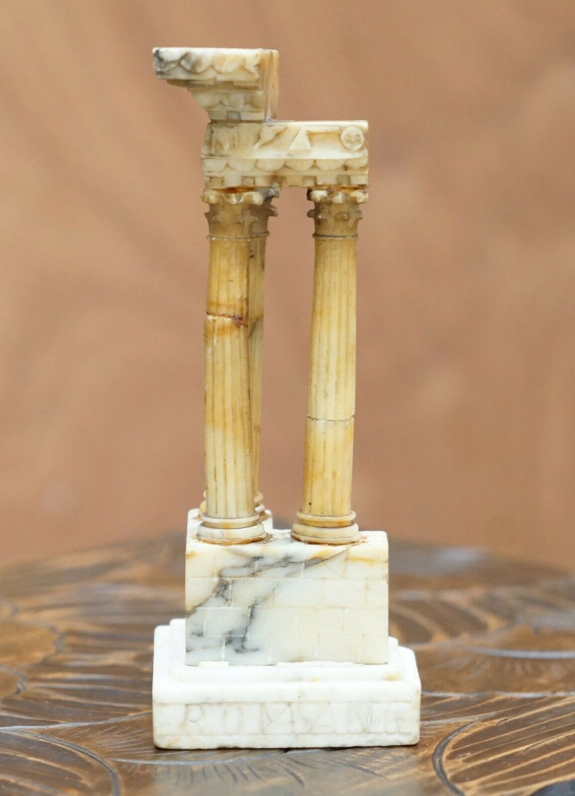 Antique Victorian Marble Roman Ruins Grand Tour Statue Sculpture Columns Pillars photo furniture