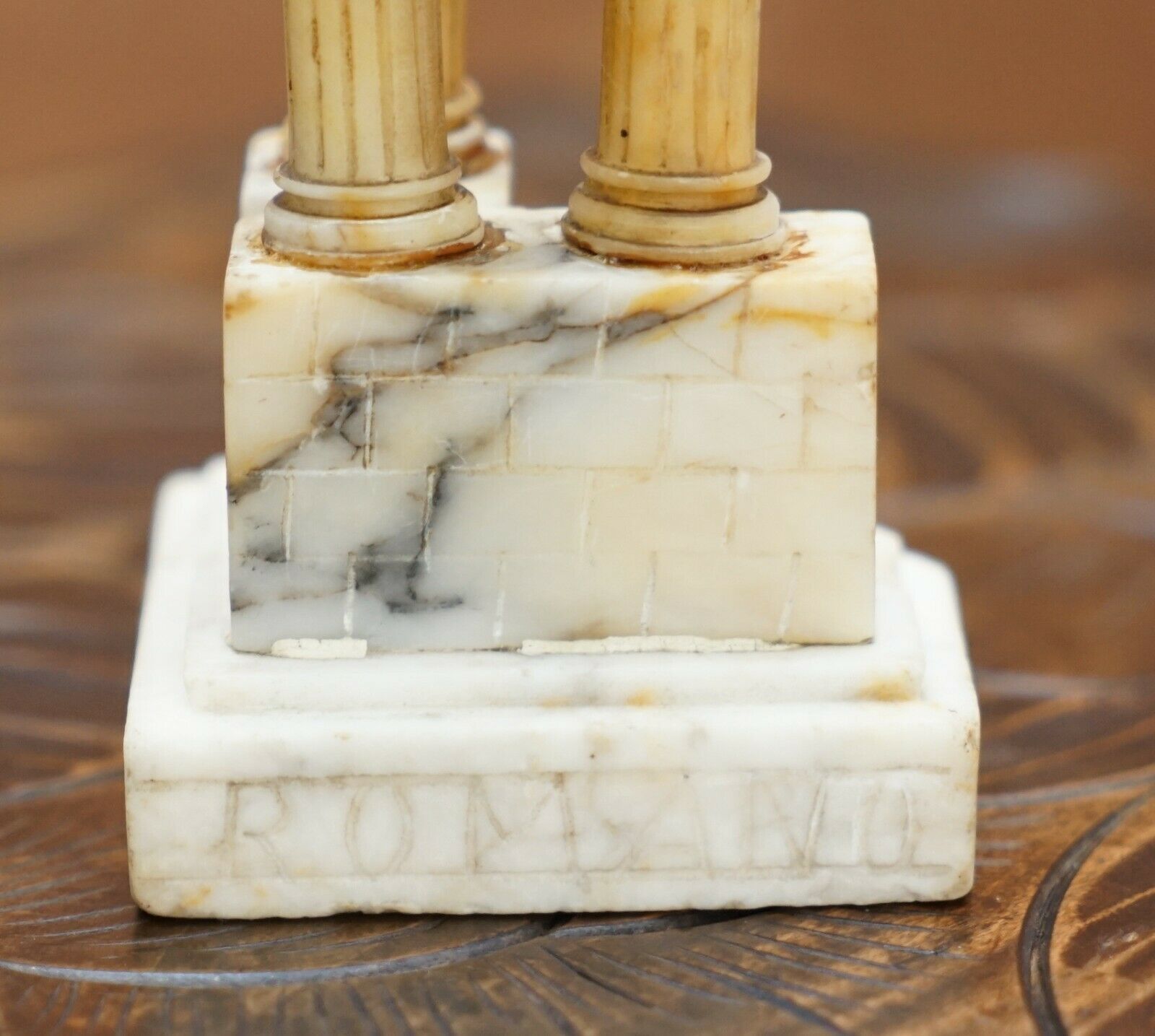Antique Victorian Marble Roman Ruins Grand Tour Statue Sculpture Columns Pillars photo for sale