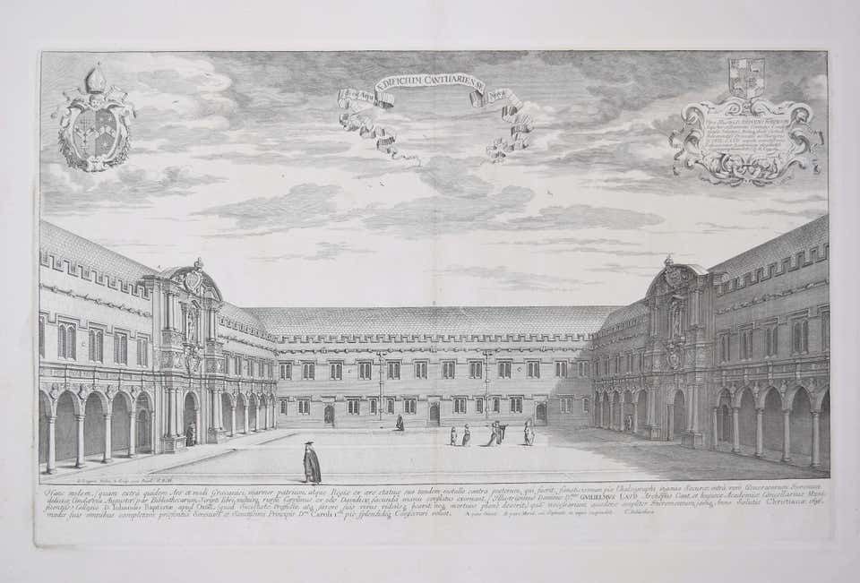 David Loggan David Loggan: Canterbury Quad, St John's College, Oxford (1675 Engraving) 1675 photo furniture