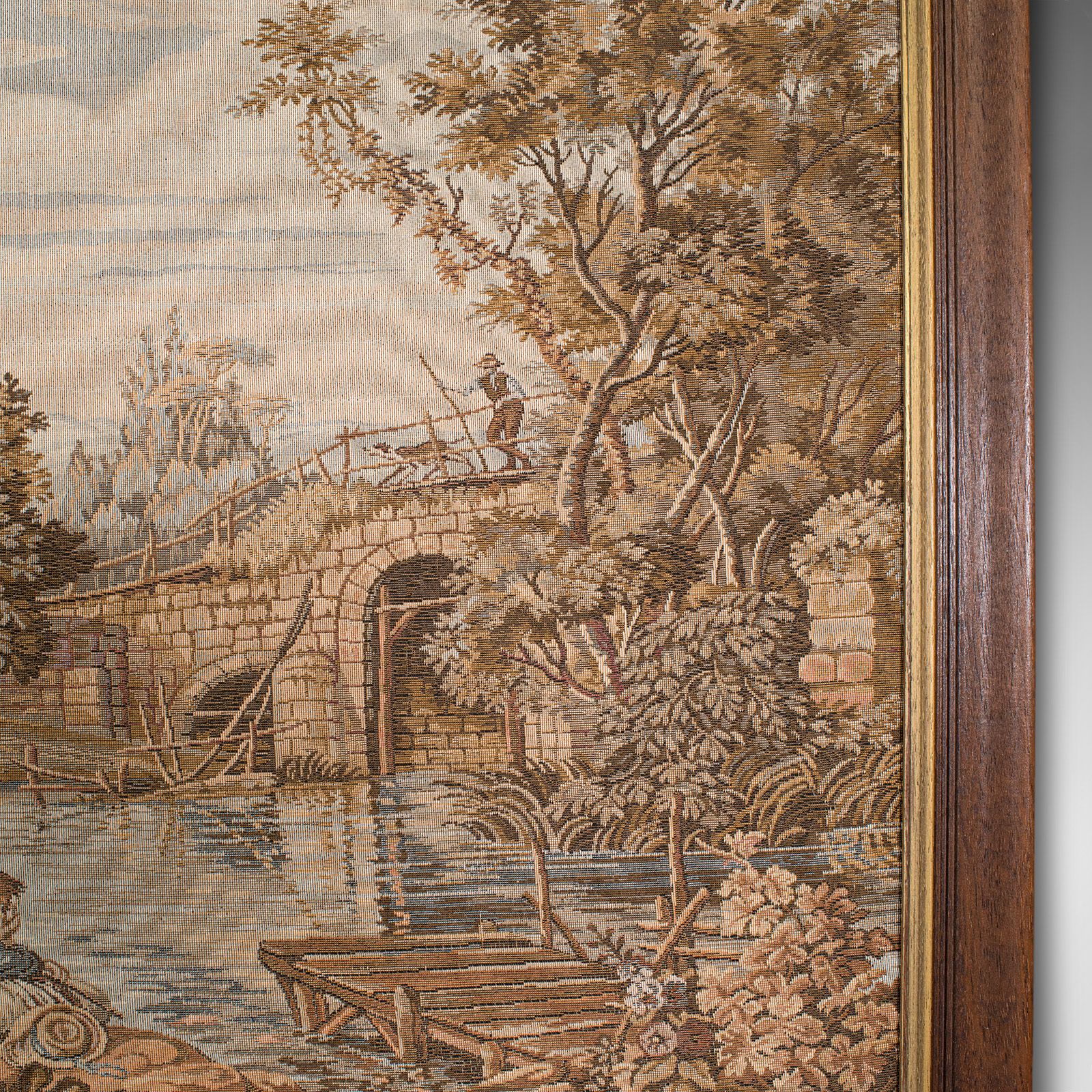 Vintage Panoramic Tapestry, French, Needlepoint, Decorative Panel, Circa 1930 photo Art