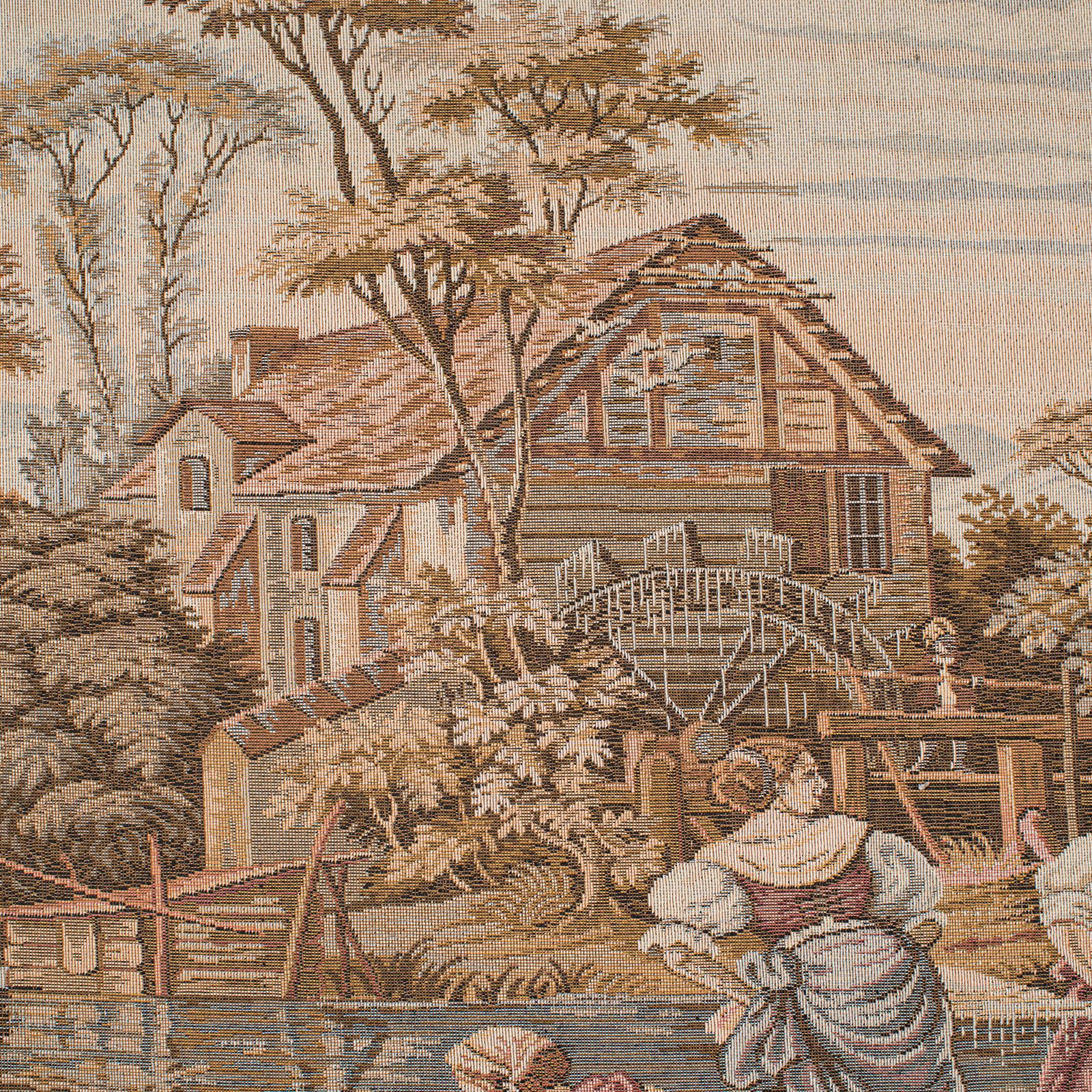 Vintage Panoramic Tapestry, French, Needlepoint, Decorative Panel, Circa 1930 photo vintage