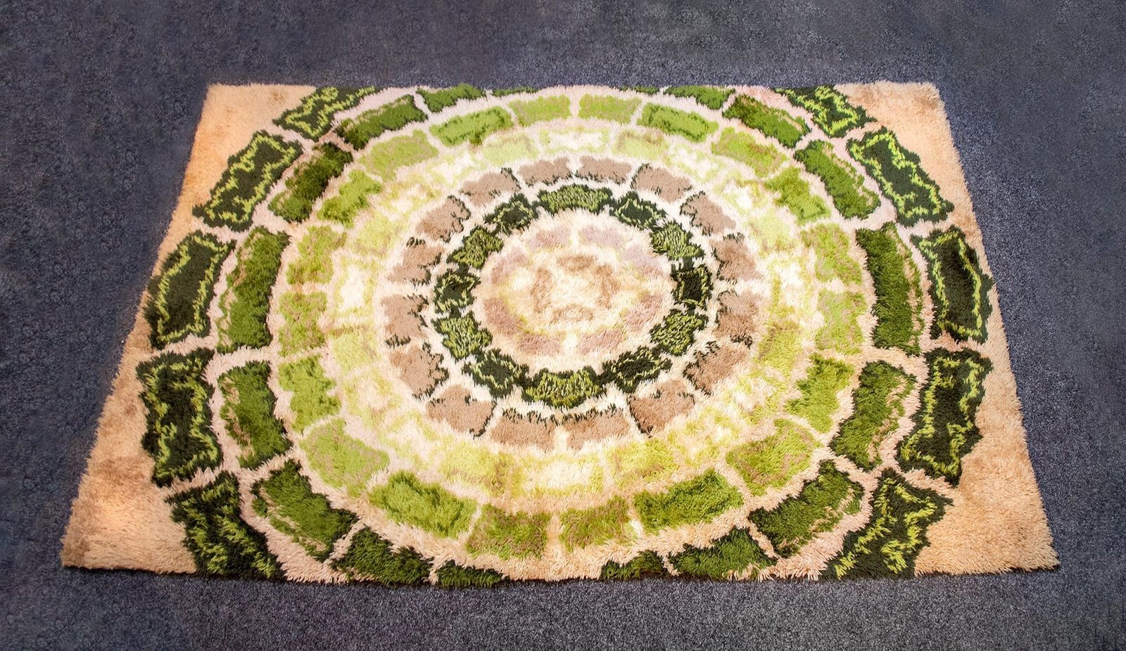 Wool Carpet With Psychedelic Designs Italy 1970s photo furniture
