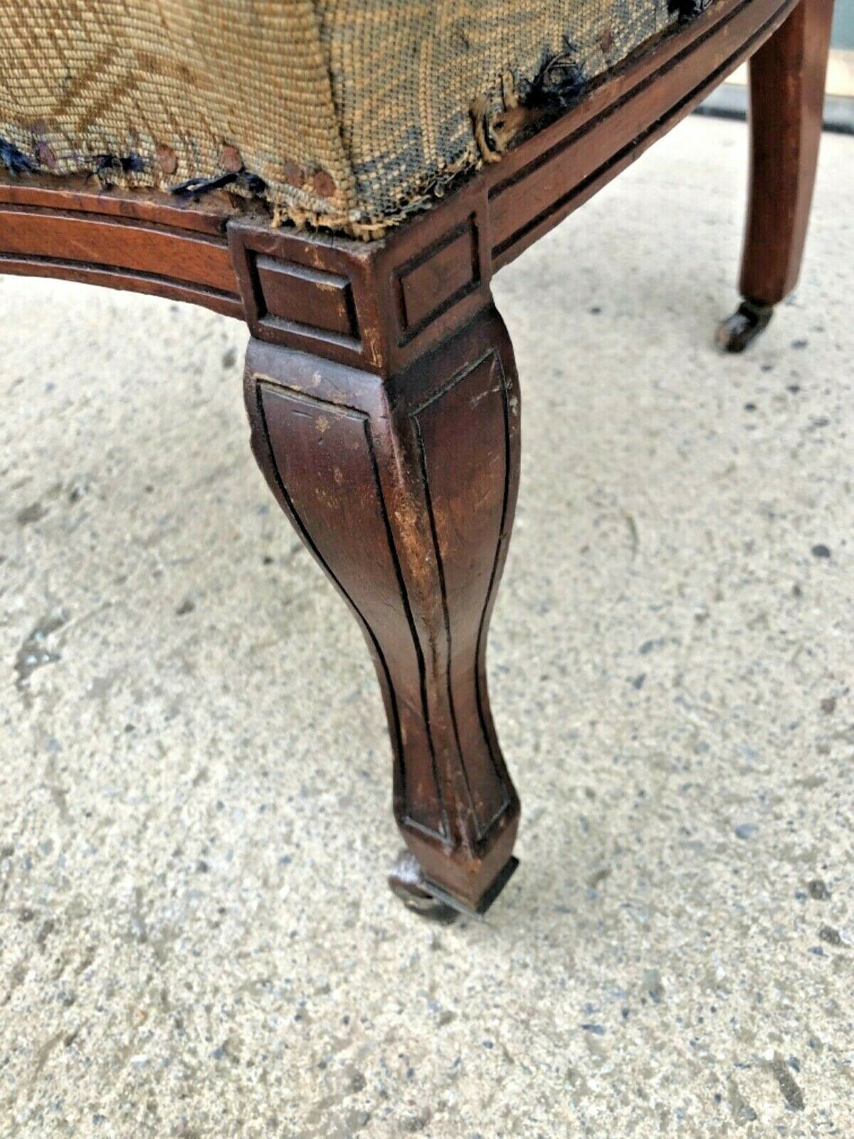 A Pair Of Antique Carved Walnut Nursing Chairs / Bedroom Chairs photo 149.0