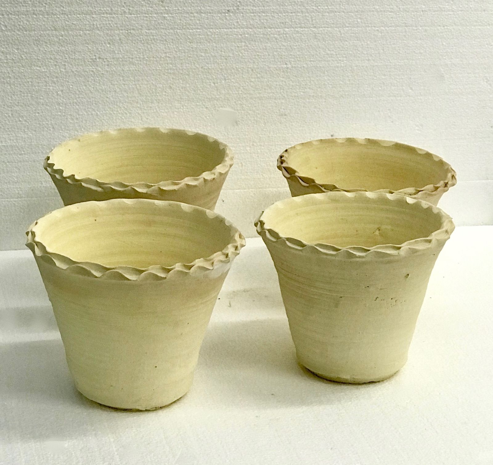 Set Of 4 Handmade Plant Terracotta Pots Planters photo for sale