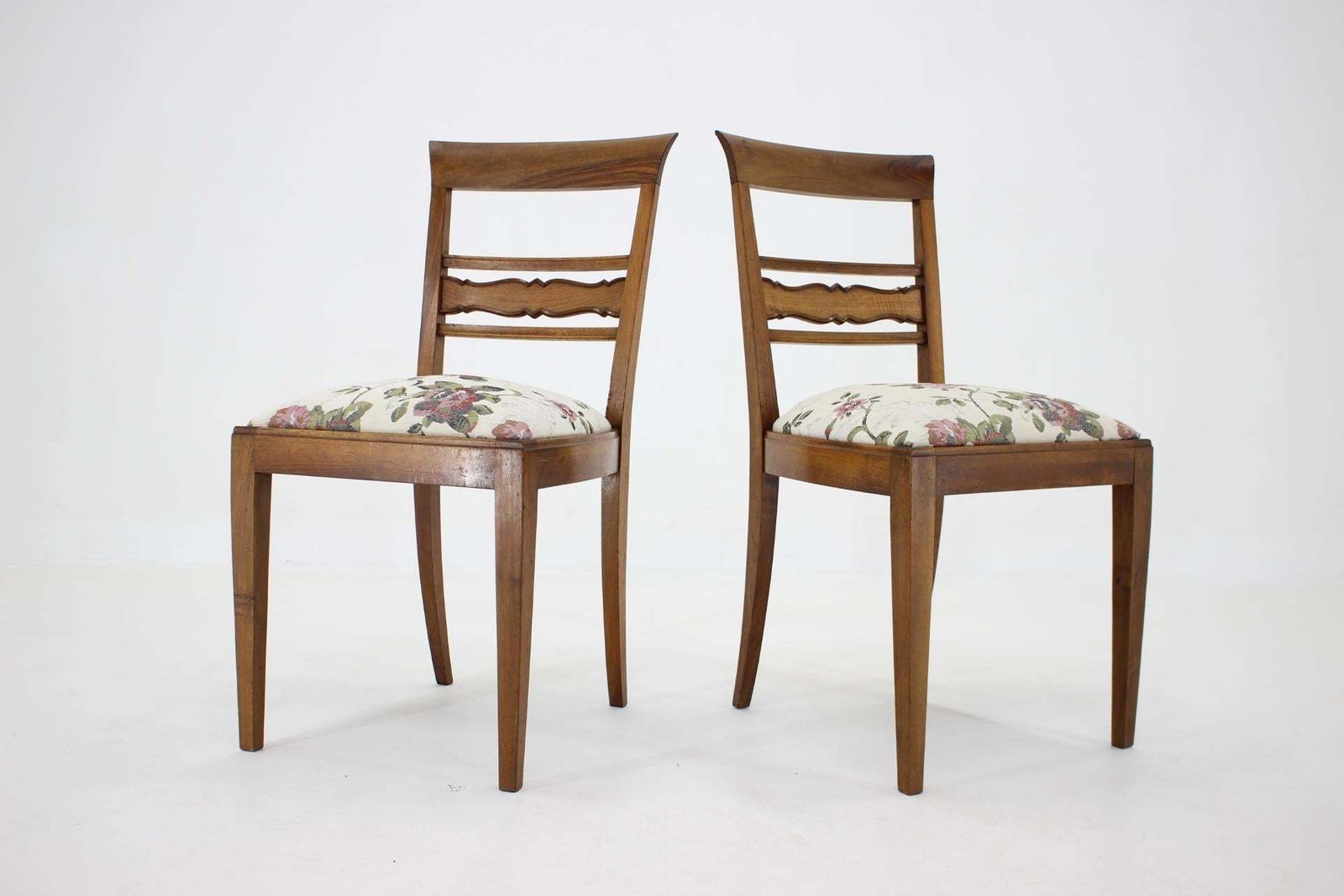 1950 Set Of Two Antique Side Chairs, Czechoslovakia photo 357.0