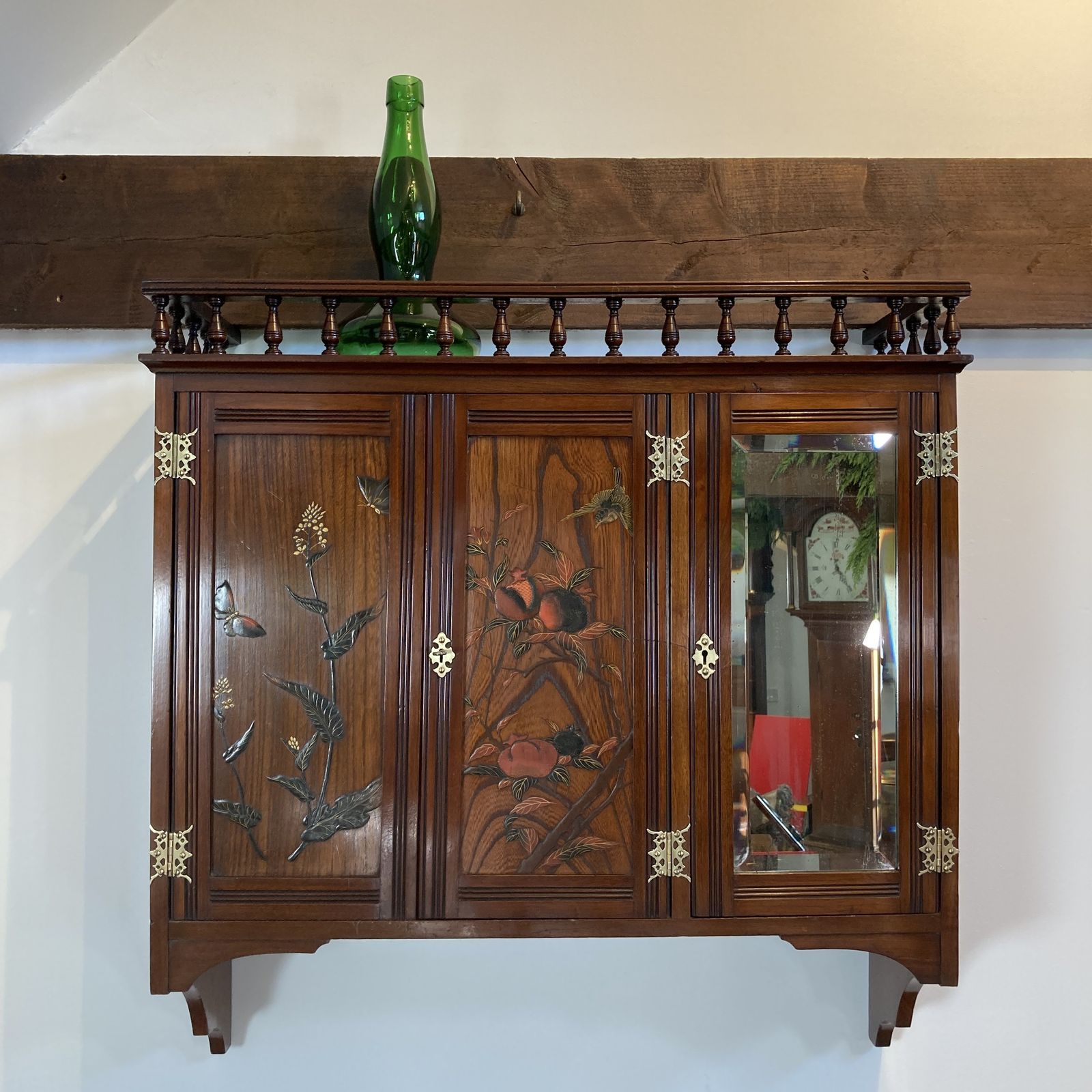 Aesthetic Movement Anglo – Japanese Walnut Hanging Cabinet, Circa 1880