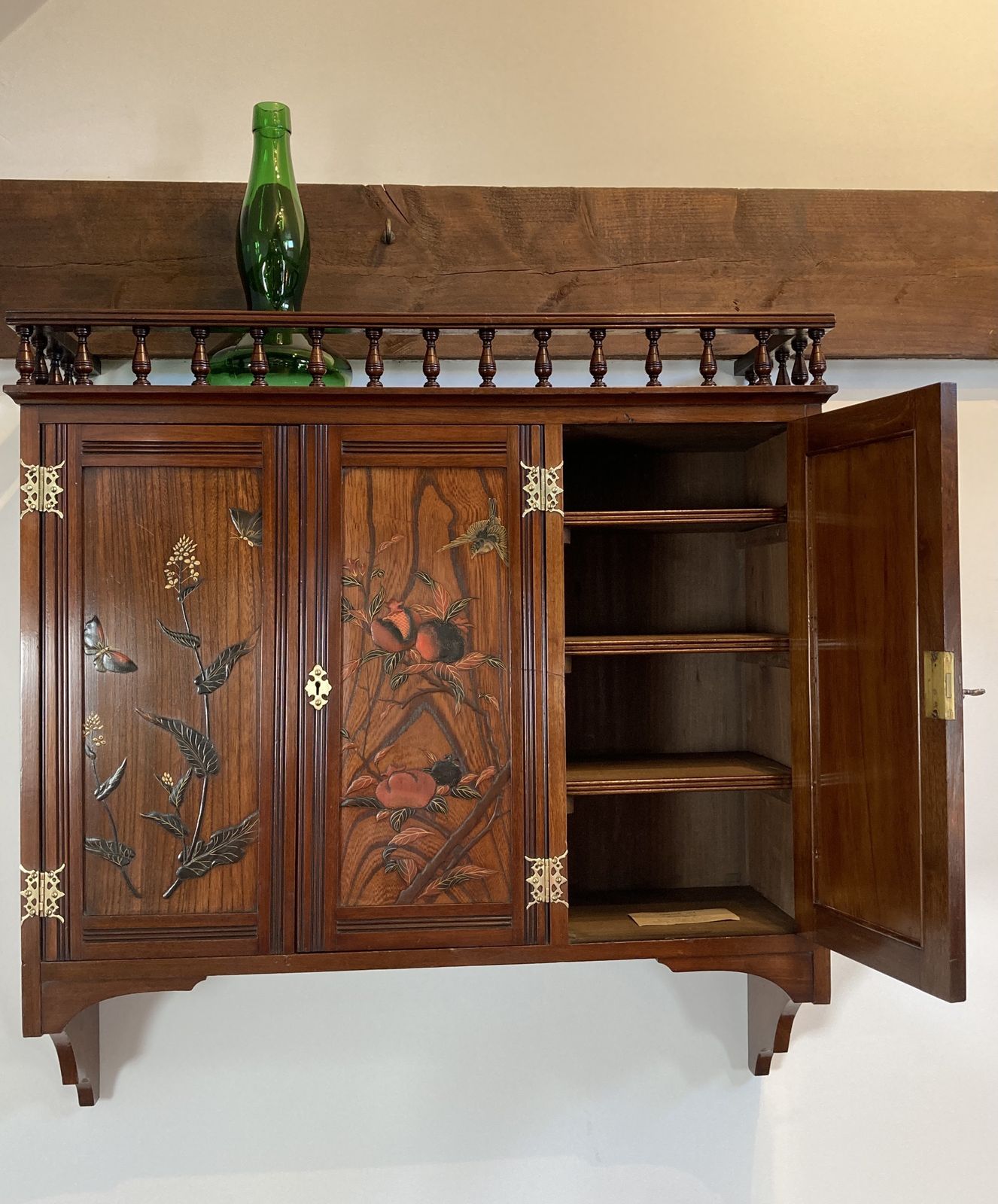 Aesthetic Movement Anglo – Japanese Walnut Hanging Cabinet, Circa 1880 photo Furniture