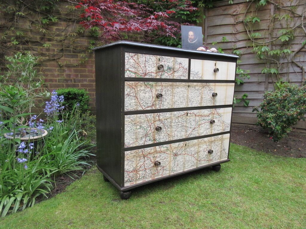 Victorian Painted Pine Chest Of Drawers, Circa 1880 photo for sale